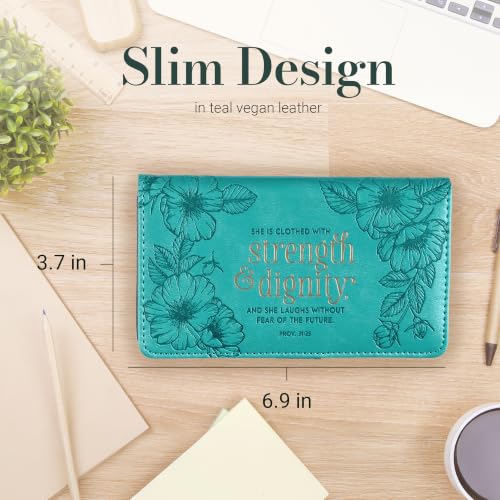 Funda de piel sintética para cheques con mensaje de fuerza para regalar a mujeres especiales 2