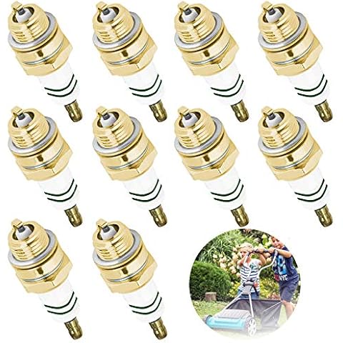 10 Stk Rasenmäher Zündkerze Kraftstoffeffizienz verbessern, Kraftstoffemissionen senken, für verschiedene Motorsense Rasenmäher, Kantenschneider, Gebläse, Freischneider, Heckenschere, Kettensäge Usw Cover