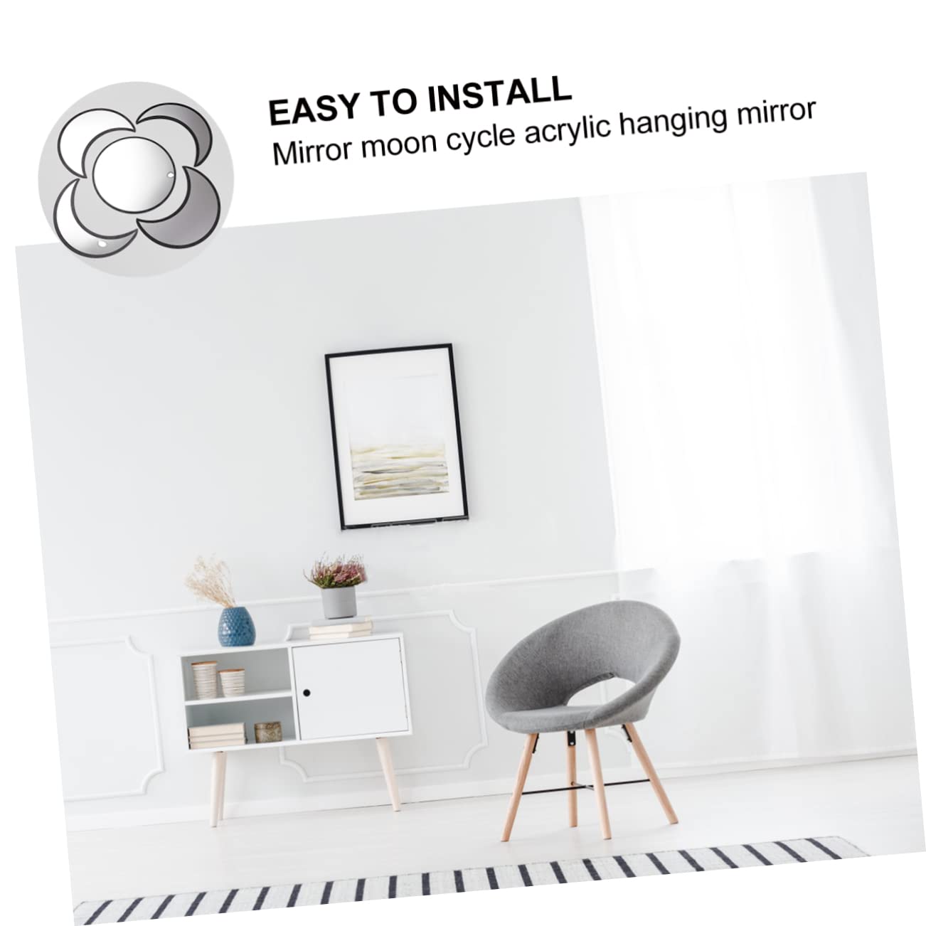 BESPORTBLE Acrylspiegel Mit Mondphasen-Design Selbstklebend Für Raumdekoration Flexibel Platzierbar Beleuchtet Raum