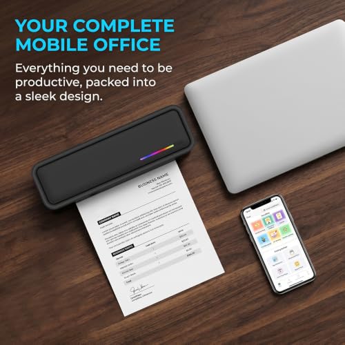 Image of X9 Portable Thermal Printer, Inkless Wireless Printer with 3PCS Roll Paper- 200DPI Clarity - Supports A4 /Roll /Label /Tattoo Paper
