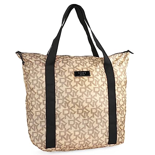 DKNY - Bolso Shopper Mujer Elegante, Bolsos De Mujer Versátiles, Bolso Mujer Para Todo Uso, Bolsos Mujer Con Estilo, Bolso Universidad Mujer DK92880, Pebble/Stone