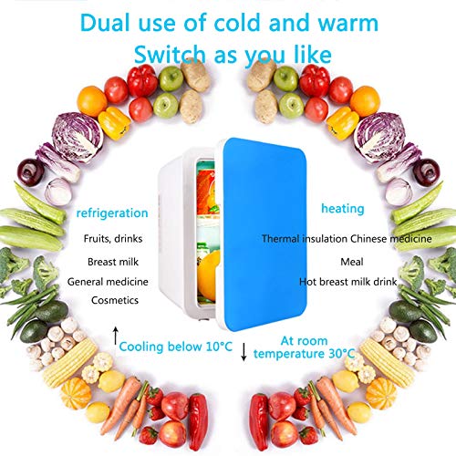 JTJxop Mini Fridge for Bedroom, 4L / 6 Cans Portable Fridge & Electric