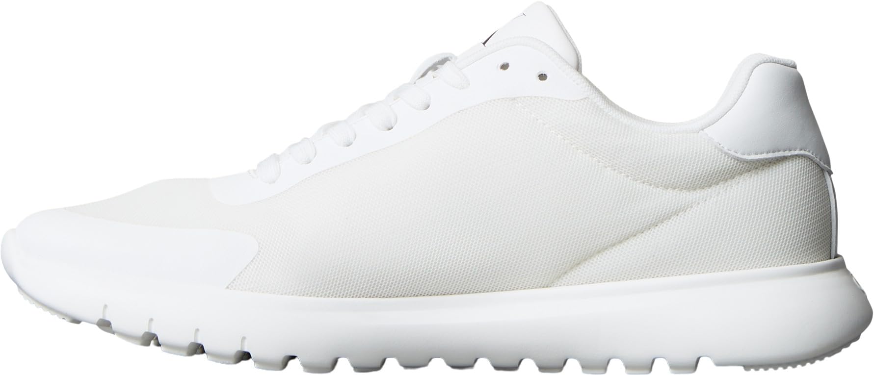 Calvin Klein Men’s Eva Mesh Runner Trainers with Logo, White (Triple Bright White), 6