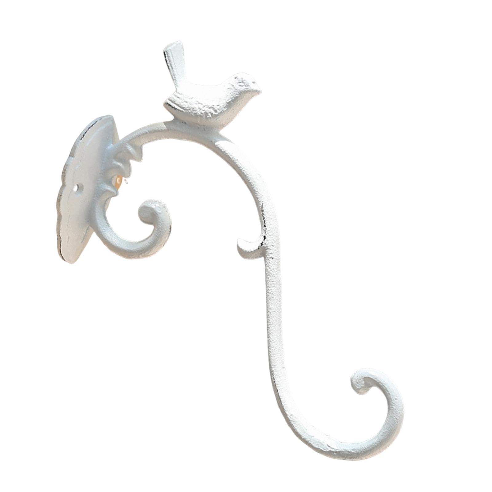 Gancio Sospeso per Vasi di Fiori, Mangiatoia per Uccelli, Supporto Da Parete, Gancio per Piante Da Balcone, Bianco