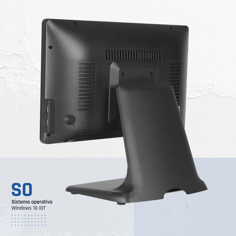 iggual TPV AIO 15,6" WiFi -Monitor Táctil Capacitivo,16:9 - Sin Sist. Operativo -Procesador Intel® N100 3,4 GHz- SSD 128GB+RAM 4GB -Bluetooth 5.1, HDMI, VGA, USB- Todo en Uno- Apto Verifactu.Negro