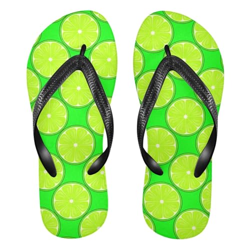 Sinestour Lime Green Circle Flip Flops for Beach Thong Sandals Anti-slip Lightweight Beach Slippers for House Indoor Outdoor