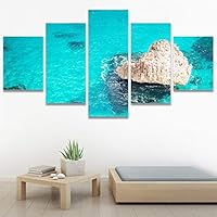 SIGNWIN 5 Panel Canvas Wall Art Modern Art Beach Coastal Expressive Global Multicolor Photography for Home Decorations Ready to Hang - 60
