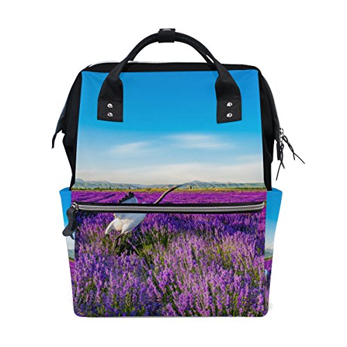 Momie Sac �  langer Fourre tout Sacs bébé  de grande capacité de fleurs de lavande