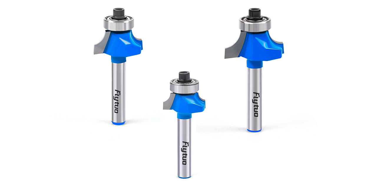 Image of 3Pcs Roundover Edging Router Bit Set 1 /4 inch Shank, Corner Rounding Edge-Forming Router Bit Set, Woodworking Milling Cutter (Diameter: 1 /4 inch, 3 /8 inch, 1 /2 inch, Radius: 1 /8'', 3 /16'', 1 /4'')