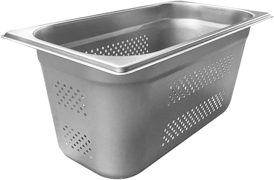 Stainless Steel 1/3 Perforated Gastronorm Pan, 150 mm Size