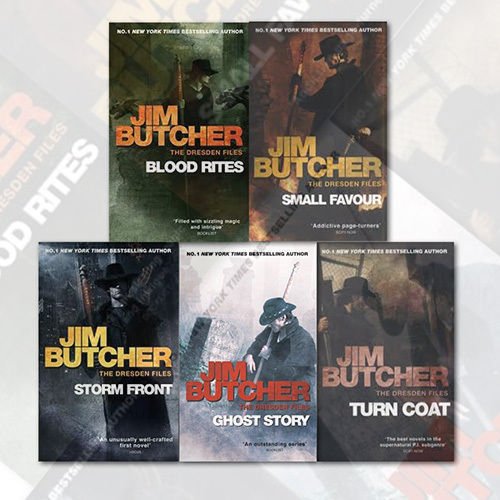 Jim Butcher The Dresden Files Series 5 Libros colección Set de historia