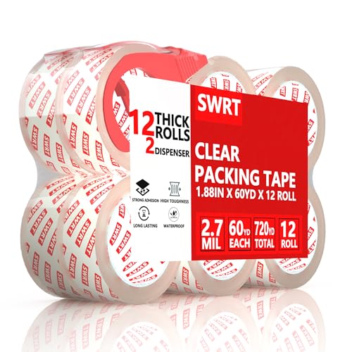 SWRT 12-Roll Ultra Clear Tape with Dispensers