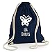 Amikado Sac à Dos Papillon 100% Coton Bio Marine personnalisé avec Un prénom d'enfant