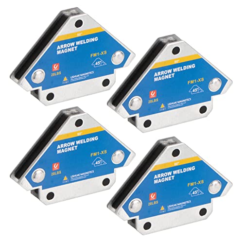 4 pièces Positionneur magnétique, Angle de Soudage Magnétique avec angle 45°, 90°, 135°, Aimant Soudeur Equerre Aimanté pour Soudure avec Force de Maintien 12,5 kg (4PC-28LB)