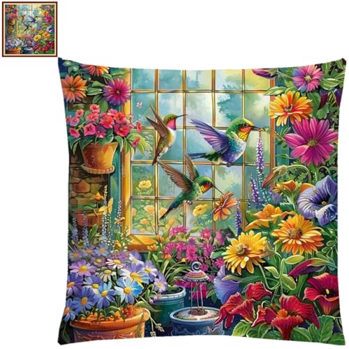 Kit de broderie au point de croix cadeau créatif toile colibri pour débutant