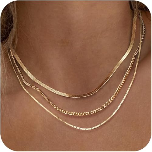 Collar de espiga para mujer, serpiente chapada en oro de 14 quilates, gargantilla, collares simples escalonados, regalo de joyería para mujer