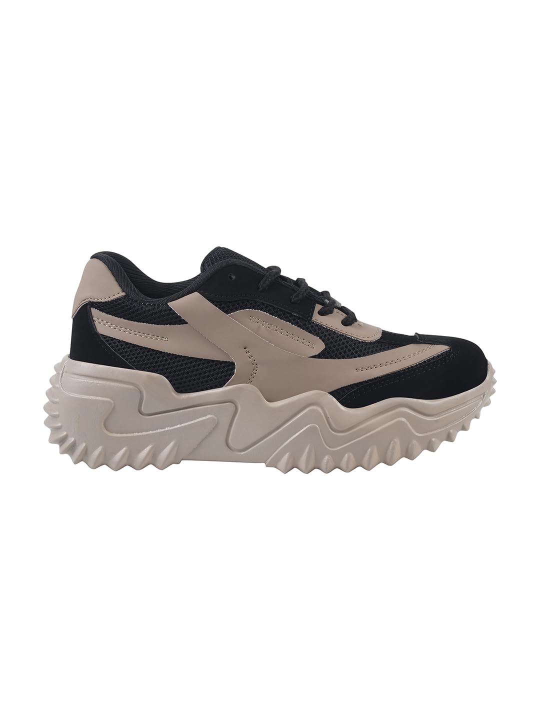 stylestry Chunky Platform Sneakers for Women Colorblock || Lace-Up Athletic Shoes with Wavy Sole Design Casual and Party-picture-29