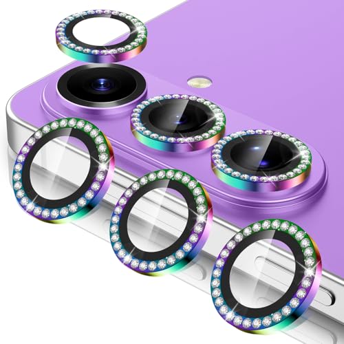 Casetego for Galaxy S26 Camera Lens Protector 9H Hardness Scratch Resistant Ultra-thin Tempered Glass Metal Individual Camera Cover for Samsung Galaxy S26 Shiny Colorful