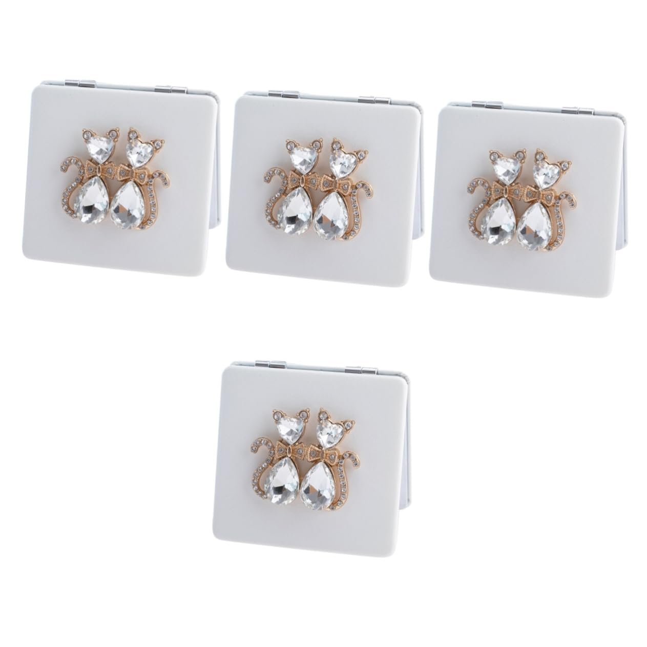 Miroir de poche compact pour maquillage en déplacement avec lumières LED mini