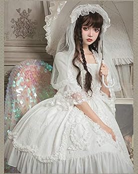 美品 純白ワンピース ロリータゴスロリ lolita Amazon.co.jp: [GenericBrands] longmucos 純白 ワンピース