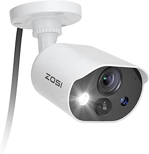 ZOSI 1080P HD-TVI Security Camera with Audio, 2MP 1920TVL Indoor Outdoor Surveillance Home Camera, Night Vision, PIR Motion Detection, IP66 Weatherproof, Only Work 3K Lite CCTV DVR asin的图片