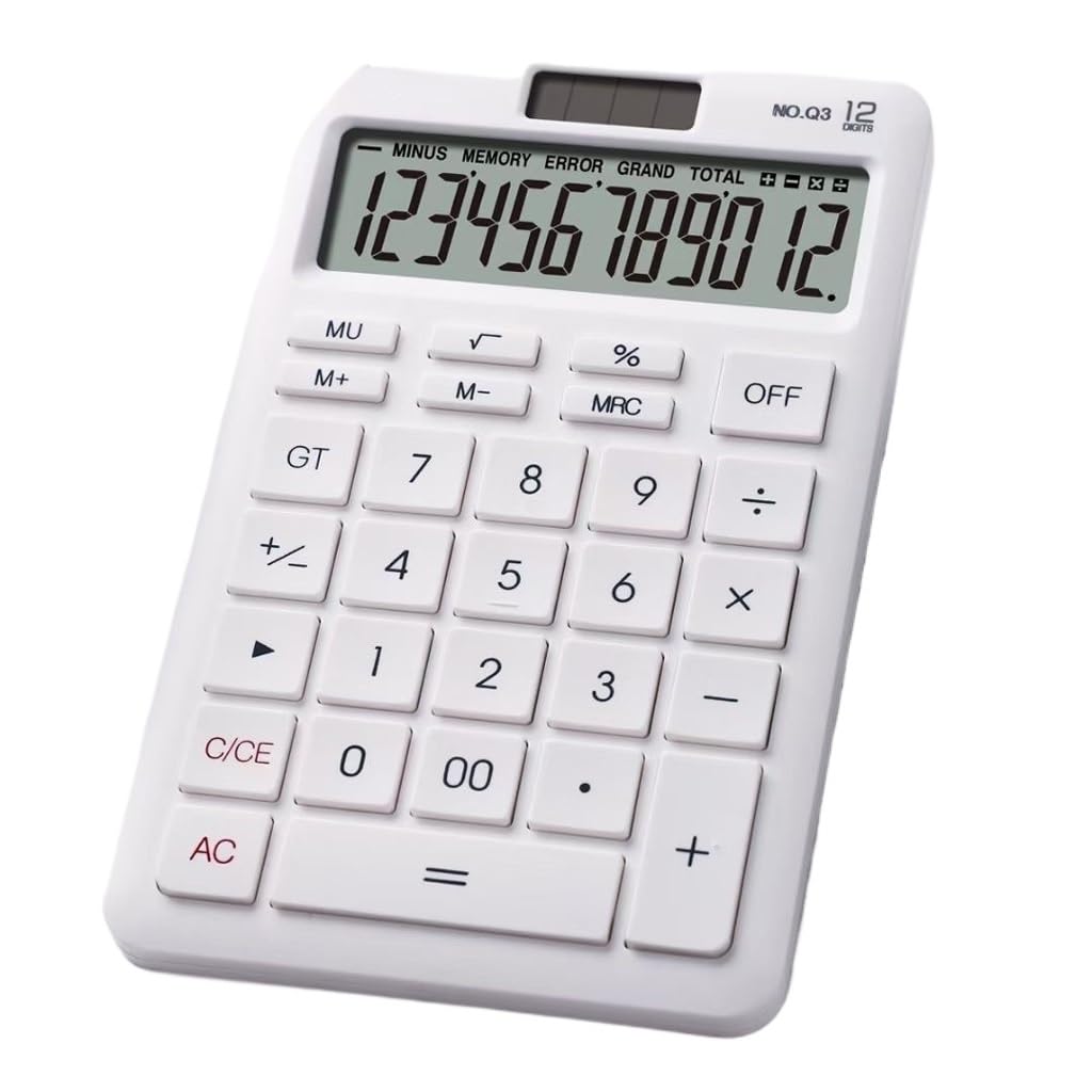 Calculatrice comptabilité JFDBGU grand bouton 12 chiffres pour fournitures scolaires