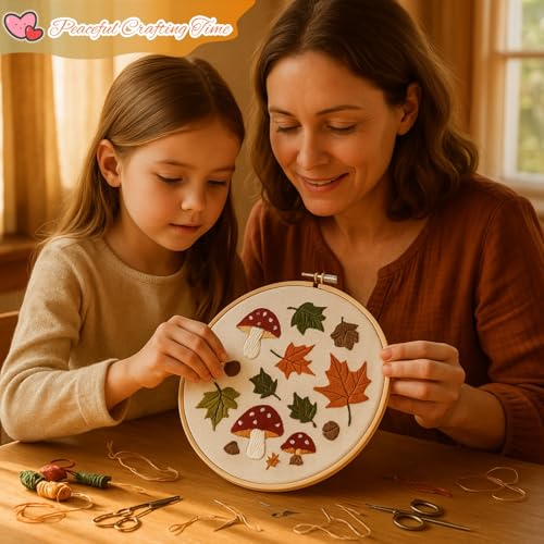 Image of Speedura 4-Set Embroidery Kit for Beginners - Easy Needlepoint Starter Kit for Adults to Learn Hand Embroidery with Stamped Designs, Cross Stitch Patterns, and Fun DIY Projects (Nature's Beauty)