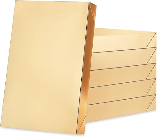 HAPPY POTATO 6 cajas de regalo de Navidad con tapas de 11 x 8.5 x 1.5 pulgadas, cajas de regalo doradas para camisas, cajas de regalo para ropa,