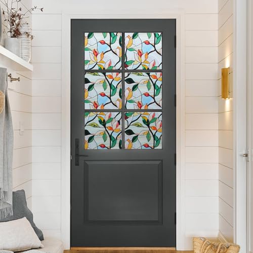 Image of DKTIE 2nd Gen Frosted Glass Window Privacy Film Art Deco 17.7in X 78.7in