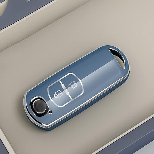 Miniatura 5 de ontto Funda para llavero Mazda de 2 botones para CX3, CX5, CX7, CX9, MX5, funda para llave remota, color negro