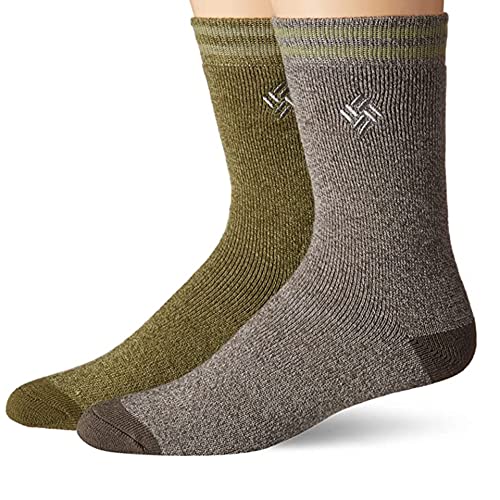 Men's Columbia Medium-Weight Fleece-Lined Thermal Crew Socks (GREEN)
