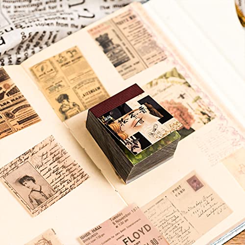 Whaline Vintage Scrapbook Paper Mini Antique Decorative Paper Retro Journaling Paper Sheet Craft Paper For Scrapbooking Travel Journal Projects Stationary Collection Gift Box Bottle Letter #TOP6