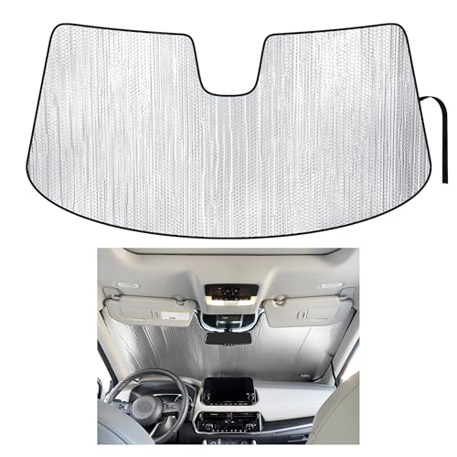 YelloPro Custom Fit Front Windshield Reflective Sunshade for 2021 2022 2023 2024 2025 Nissan Rogue SUV, S, SV, SL, Platinum (Not for Sport), Sun Shade Protector Accessories [Made in USA]