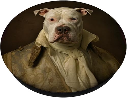 Miniatura 2 de Dogo Argentino Dog Portrait Renaissance Funny Pet Mom Dad PopSockets Swappable PopGrip