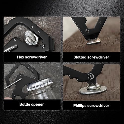 Image of Metal Car Key Fob Clip Carabiner Keychain Rings Leather Belt Loops Holder - Black