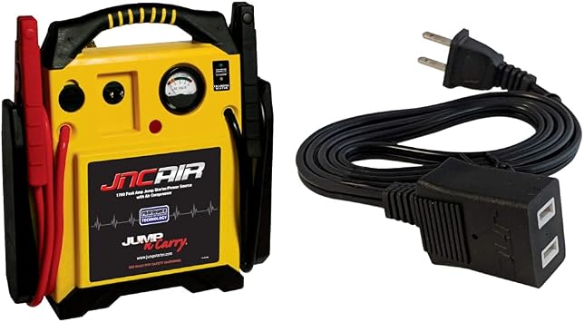 Clore Automotive Jump-N-Carry JNCAIR 1700 Peak Amp Jump Starter with Air Compressor and Charging Cord