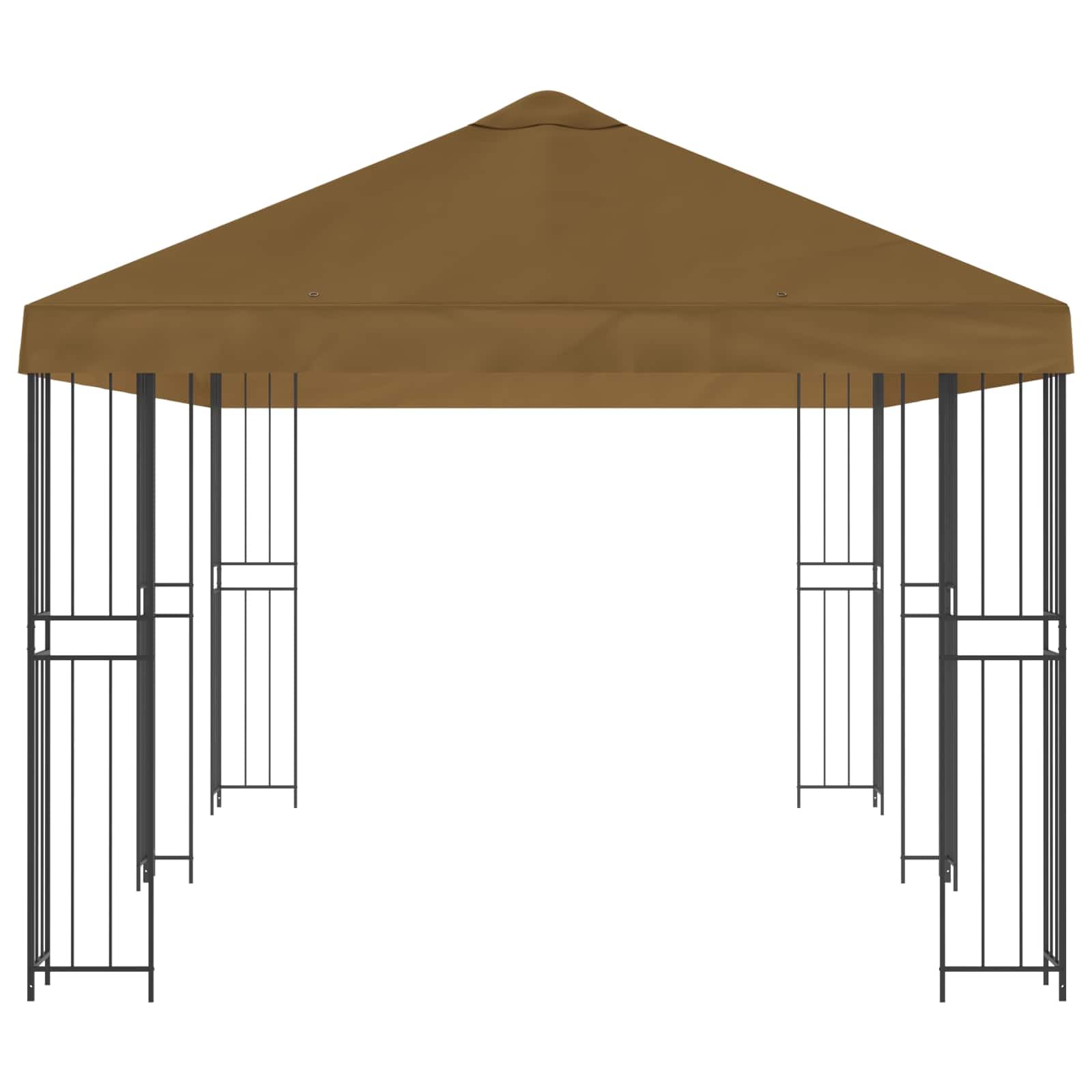 Tienda de recepción de jardín al aire libre Gazebo con paredes laterales 6 x 3 m, color topo poliéster y acero 190, pabellón cenador para camping, boda, fiesta, mercado, playa LH1A