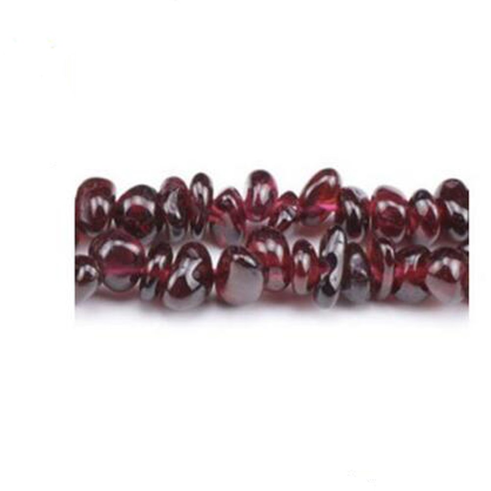 Grade A Natural Garnet Gemstone Beads - Dark Ruby Red, 5-8mm Smooth Chips - Long Strand of 200+ - Authentic Mozambican Stones for Jewellery Making, 1mm Hole