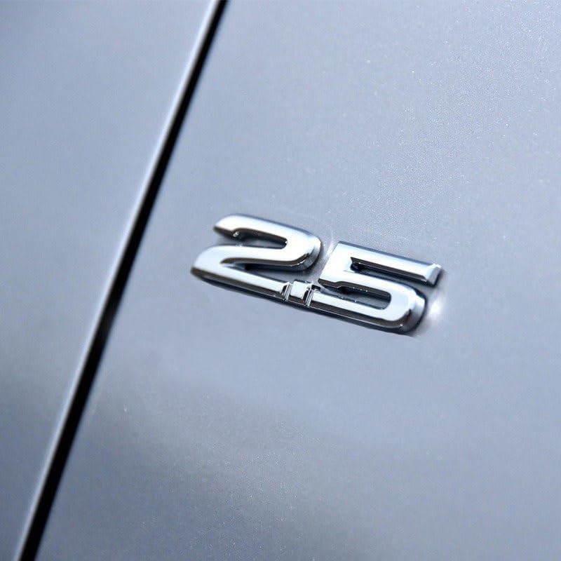 Image of Set of 2 AWD and 2.5L Logo Emblem Tailgate Side 3D Metal Sticker Badge Car Decals - Chrome Finish Metal Emblem AWD and 2.5 L Badge Tailgate (Chrome)