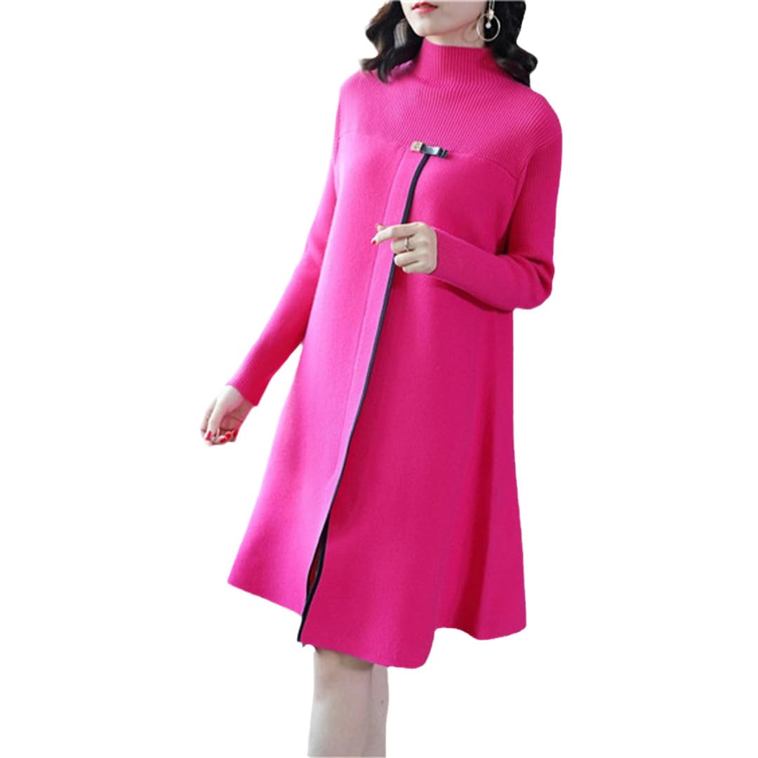 Fjnbbiot Mujer Qiu Dong Thick Knitted Dress Big Pendulum Leisure Knitted Dress