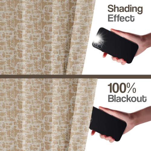 Image of FRESH FROM LOOM Premium 6 ft Curtains for Slider Track | Non-Ring Curtains | S-Wave Pleat | Non-Ring Curtains | S-Wave Pleat | Parda | Light Block Blackout Parde | (Beige | 6 Feet Long, 1pc Only)