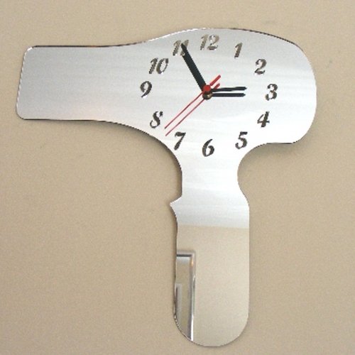Super Cool Creations Hairdryer Clock Mirror 30cm x 25cm