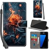 [Soporte de teléfono móvil integrado] Samsung S7 funda La del teléfono se puede plegar y usar como soporte para teléfonos móviles para admitir videos en formato de paisaje. Se pueden ajustar varias perspectivas. Te gusta leer y ver películas usando los mejores ángulos, liberando completamente tus manos.