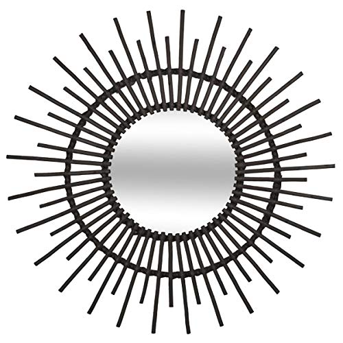 Miroir déco rotin Noir diamètre 76 cm Atmosphera
