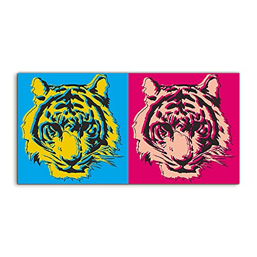 Art mural tigre 120x60 en verre trempé contre les murs ternes