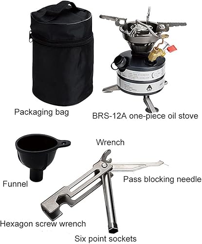 Miniatura 2 de Mini estufa de gasolina portátil ligera para acampar de combustible líquido de una sola pieza al aire libre