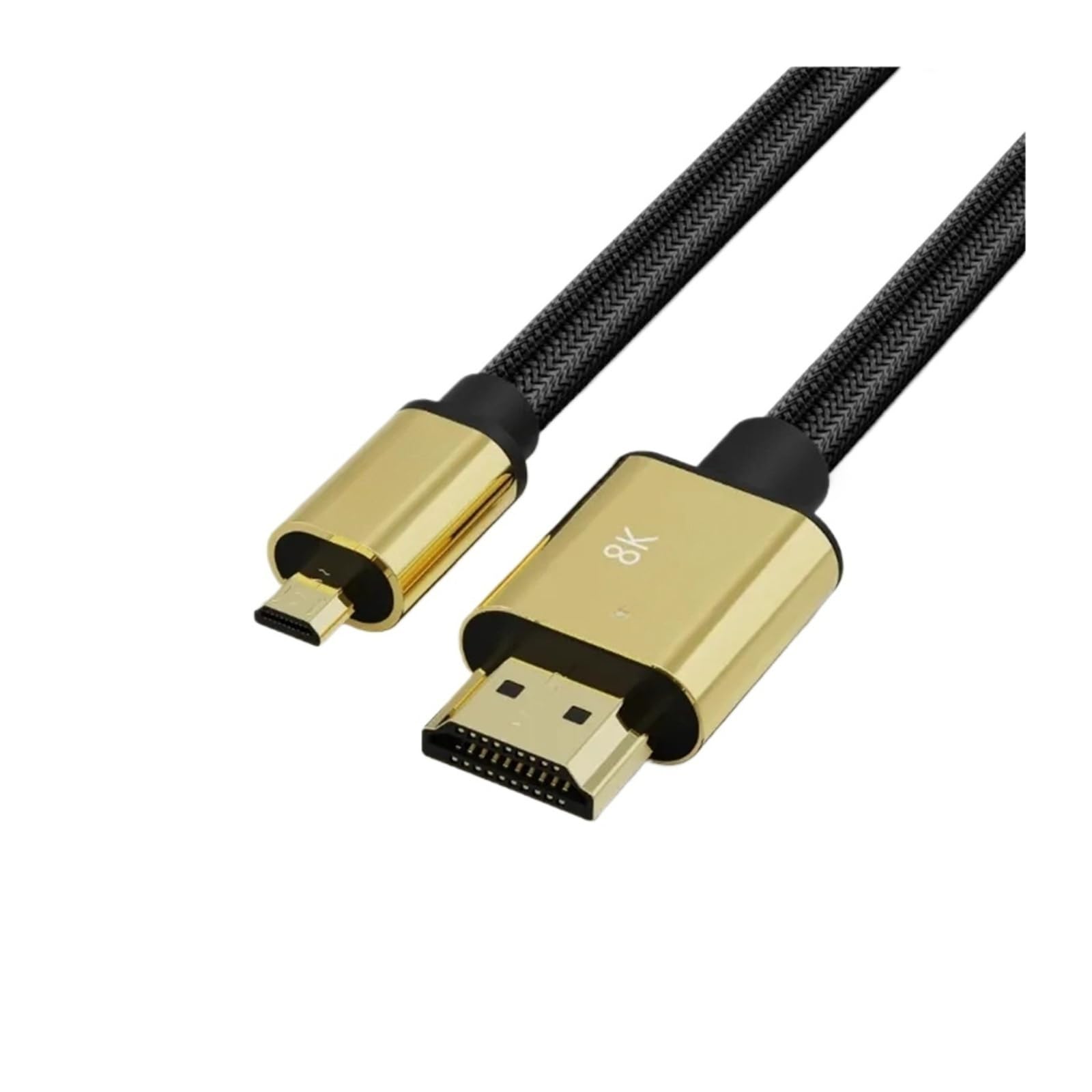 Câble Micro HDMI Vers HDMI 2.1 (8K/1080P 3D) – Compatible Avec GoPro Hero 7/6/5/Sony A6000/Nikon/Canon, Fonctionne For Appareil Photo(2m)