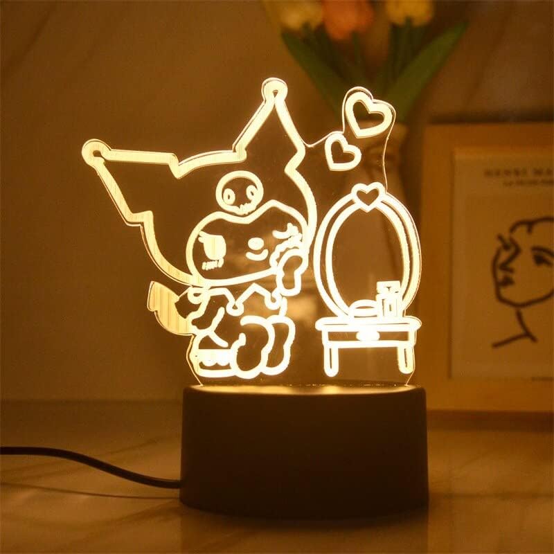 MINUSE Figura de anime 3D de luz nocturna para niños, 16 colores que cambian con control remoto, decoración de habitación de niños, figura de perro