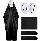 カオナシ コスプレ衣装 マスク2枚付き コスチューム ハロウィン 学園祭 お祭り 撮影 クリスマス 演出 各種 パーティ (M)