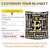 Blankets for Kids, Personalized Name Throw Gifts for Teens Adults Teens Women, Custom Soft Warm Flannel Black Gold Blanket with Name Accessories for Bedroom, Couch, Sofa, Home Decor #2